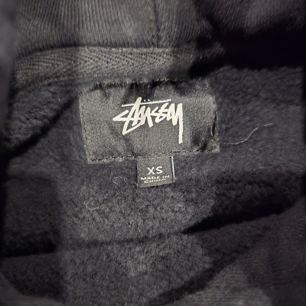 Stussy Black Hoodie with Utility Pockets